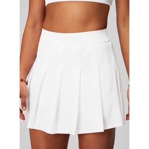 NWT Fabletics White Pleated Skirt Built In Shorts Athleisure Tennis Golf Sz M